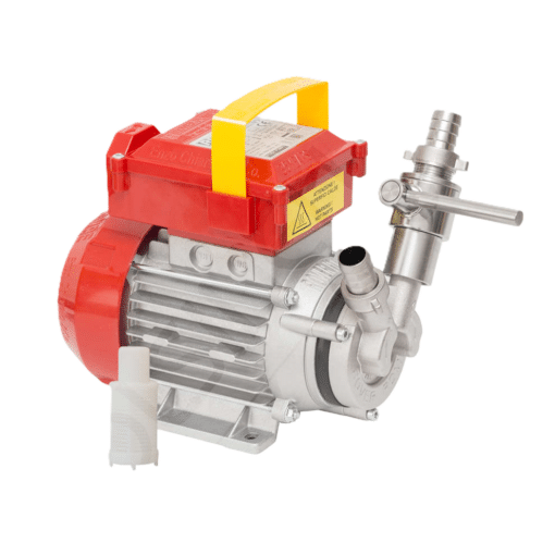 Pumpe, 40 liter pr. minut, 230VAC, 95 grader, syrefast stål